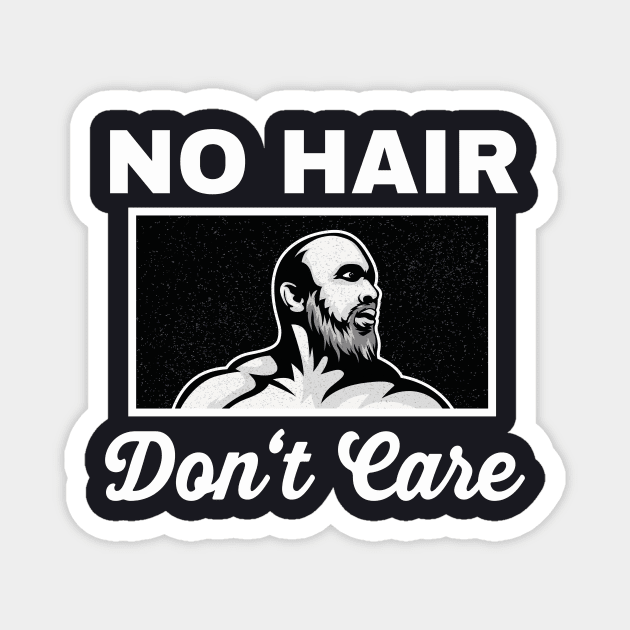 No hair don't care man with beard and bald head Magnet by Foxxy Merch