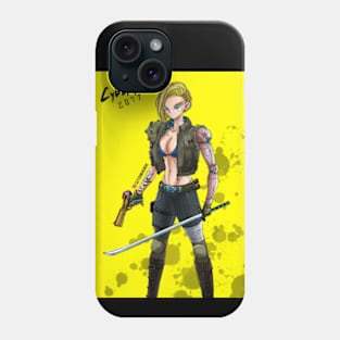 Android 18 in cyberpunk 2077 Phone Case