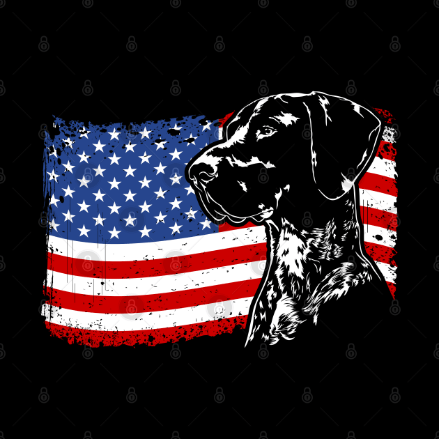 German Shorthaired Pointer Mom Dad American Flag patriotic dog by wilsigns