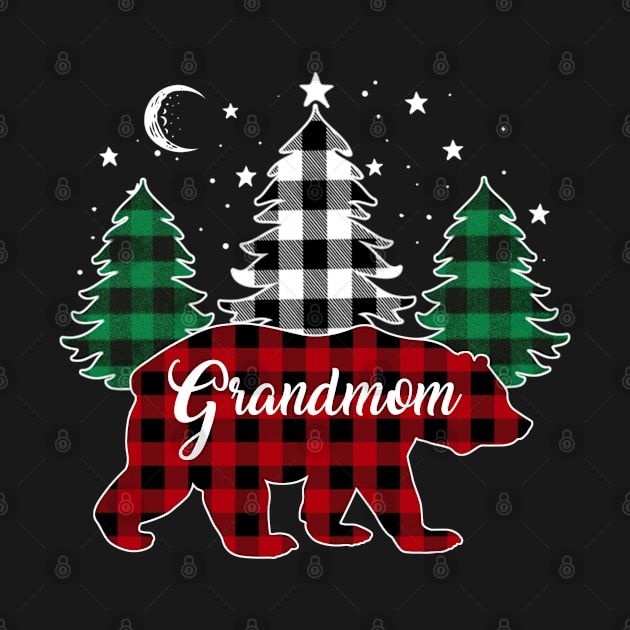 Grandmom Bear Buffalo Red Plaid Matching Family Christmas by Marang