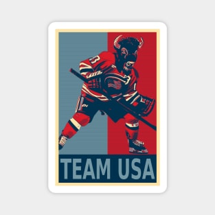 American Bison USA Ice Hockey Magnet