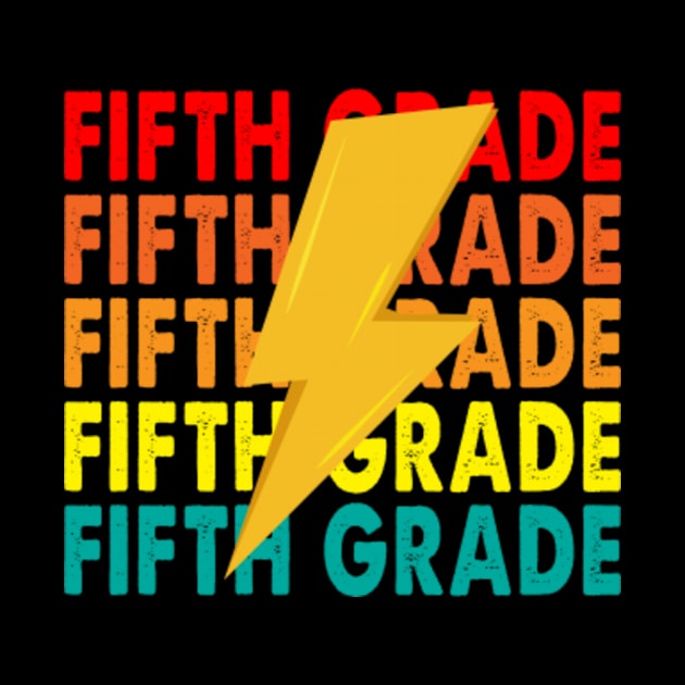 Group Matching Fifth Grade Lightning Bolt VIntage by Kardio