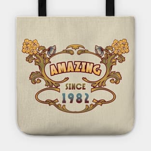 AMAZING SINCE 1982 art nouveau vintage retro 80s Tote