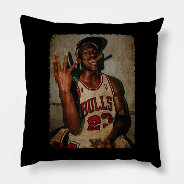 Michael Jordan Cigar #2 Pillow by Milu Milu