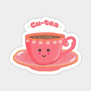 Cu-tea cute pink tea cup Magnet