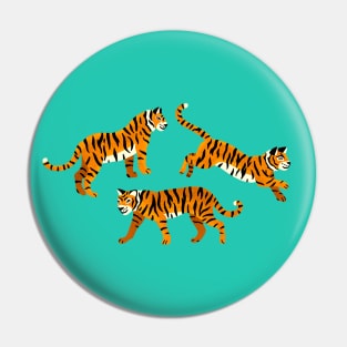 Tigers on Turquoise Pin