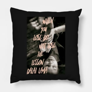 Dalai Lama Quote Blush Black and White Peaceful portrait Pillow