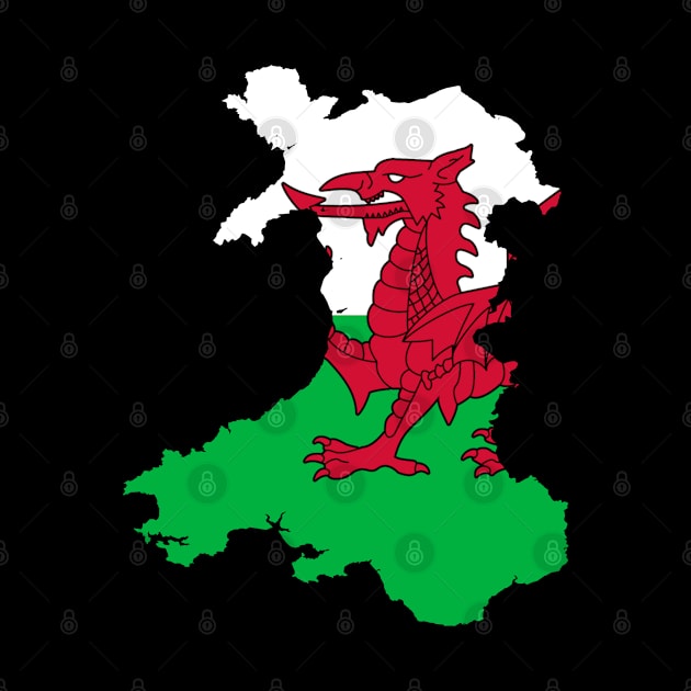 Wales Map Flag by Historia