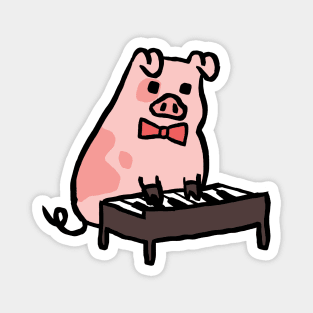 Cute Cartoon Piggy Playing Piano Magnet