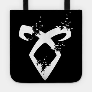 Shadowhunters / The mortal istruments - Angelic power rune with destructive bats (white) - Clary, Alec, Jace, Izzy, Magnus - Mundane Tote