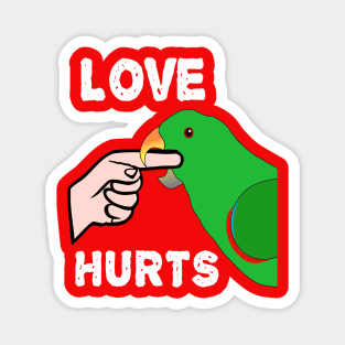 Love Hurts Eclectus Male Parrot Biting Magnet