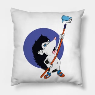 hedgehog painter Pillow