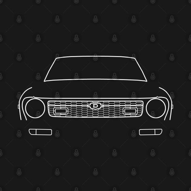 Datsun 120Y / B211 classic car white outline graphic by soitwouldseem