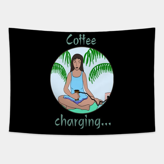 Coffee charging girl Tapestry by Antiope