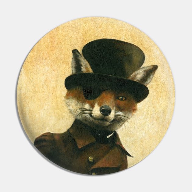 Sly Victorian Fox Pin by mictomart