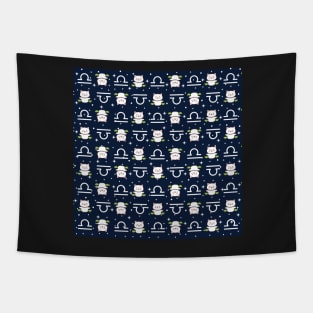 Libra Zodiac Cat Pattern Tapestry