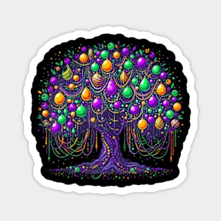 Mardi Gras Tree Beads New Orleans 2024 Festival Bead Tree Magnet