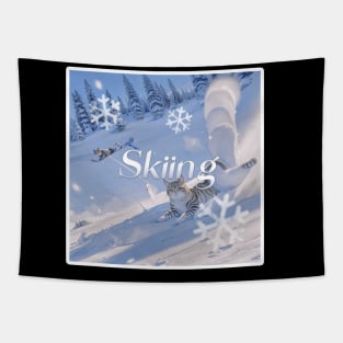 Cat Skiing Tapestry