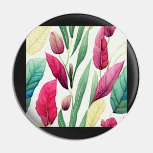 Colorful watercolor leaves pattern Pin