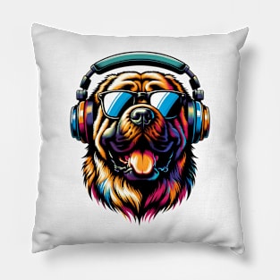 Spanish Mastiff DJ Grooves with Smiling Charm Pillow