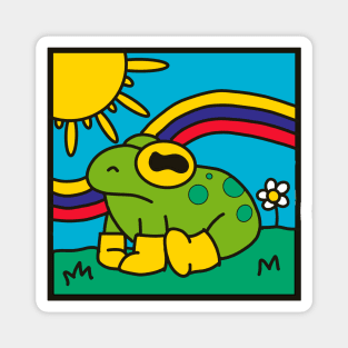 Cute frog in rain boots Magnet