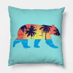 Sunset Beach Bear Coastal Miami Gay Bear | BearlyBrand Pillow