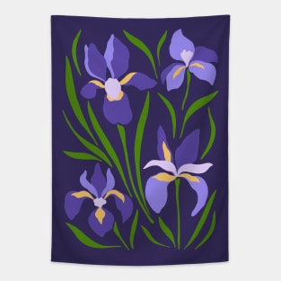 Purple Iris Flowers Tapestry