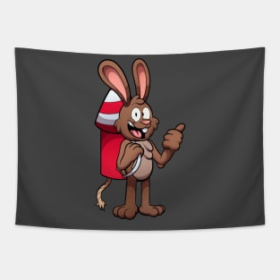 Rabbit With Firework Jetpack Tapestry