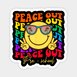 Peace Out Preschool Graduation Kids Smile Face Magnet