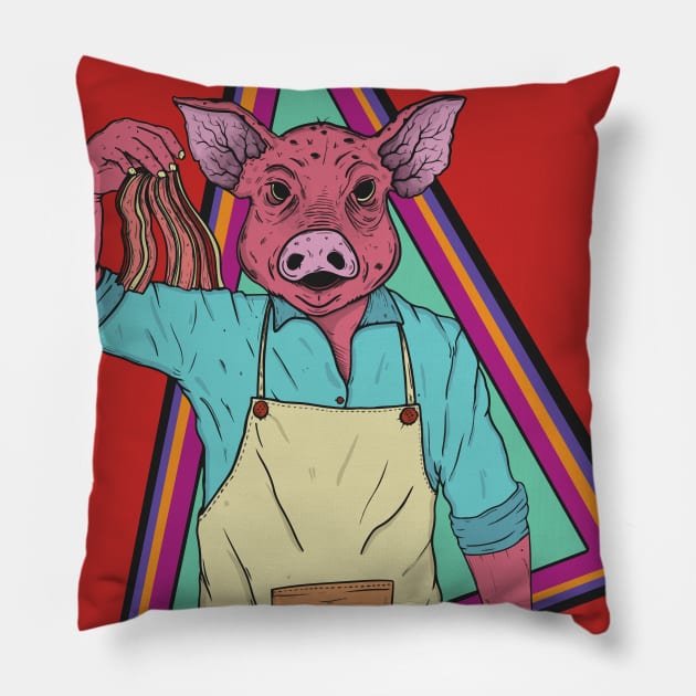 Canibal pig Pillow by Swtch