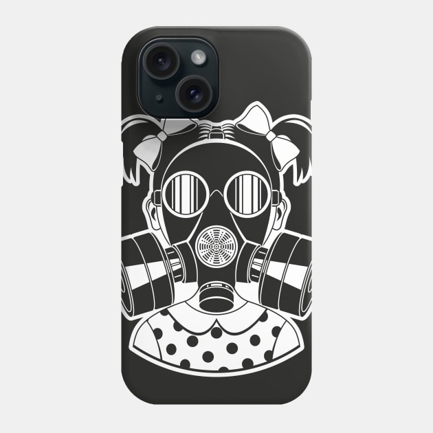Little girl with gas mask. Phone Case by Alex Birch