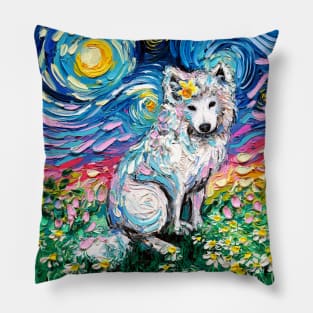 Samoyed Starry Night Pillow