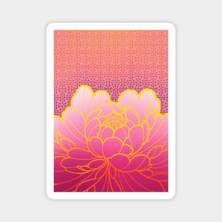 peony and sayagata Magnet