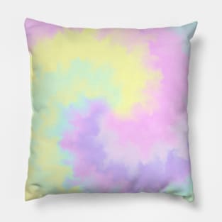 Tie-dye kawaii pastel spiral Pillow