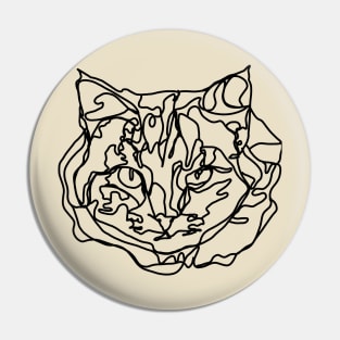 Cat black Outline Design Pin