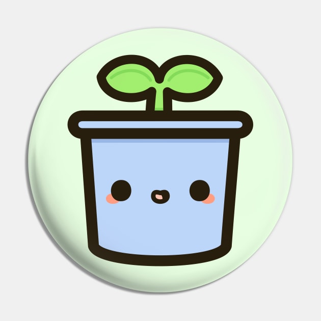 Cute cactus in blue pot Sticker for Sale by peppermintpopuk