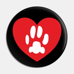 Cat Paw Print Heart Pin