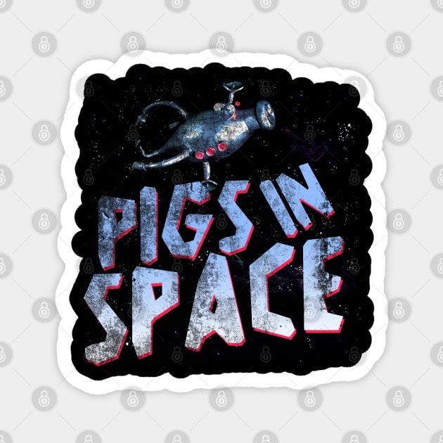 Pigs in Space, distressed Magnet by hauntedjack