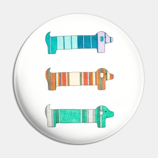 3 Dachshund Color Study Pin