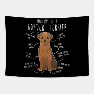 Border Terrier Grizzle and Tan Dog Anatomy Tapestry