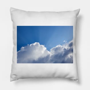 Sun rays shining behind cloud in the sky Pillow