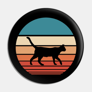 Cat Retro Sunset Pin
