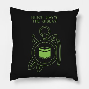 Which Way's The Qibla? Moss Green Pillow