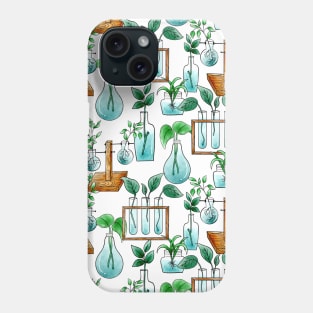 Plant Water Propagation Watercolor Pattern Phone Case