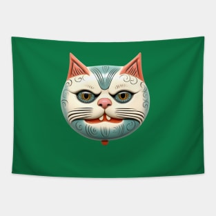 Retro Kitschy Cat Heads Tapestry