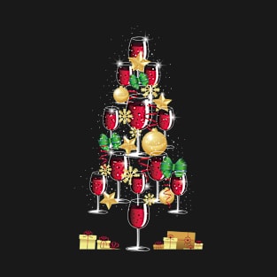 Wine Christmas Tree T-Shirt