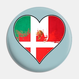 Mexican and Danish Heart Mix Heritage Flag Pin