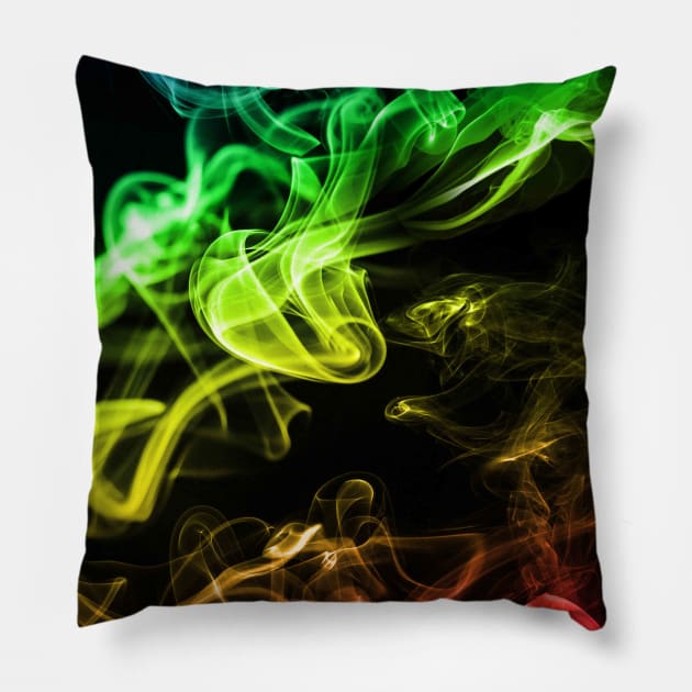 Rainbow Smoke On Black Pillow by Random Galaxy