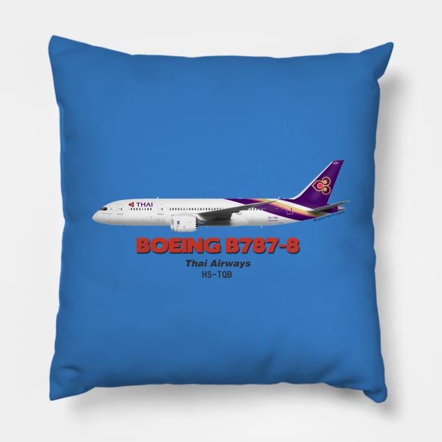 Boeing B787-8 - Thai Airways Pillow by TheArtofFlying