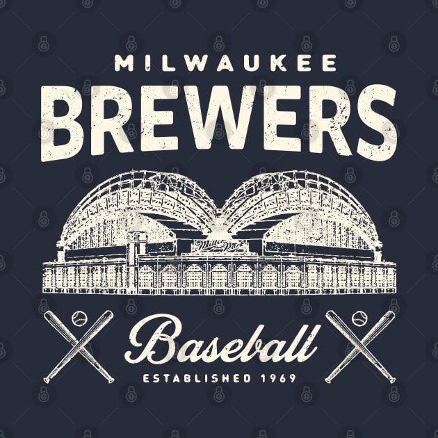 Milwaukee Brewers 1 by Buck Tee Originals by Buck Tee